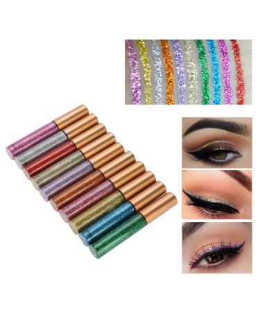 Buy NIMOA 10 Colors Glitter Liquid Eyeliner | International Shipping | Sparkle & Shine with Glitter Diamond Liquid Eyeliner - Buy Online on GoSupps.com