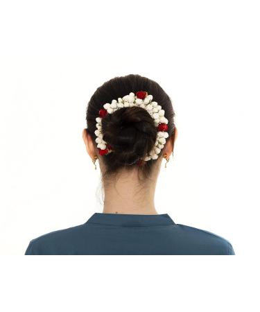 Indian Traditional Style Red and White Hair Accessories by Aakarshana Jewels - Buy Online on GoSupps.com