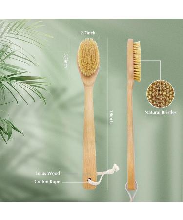 CARELAX Long Handle Back Scrubber Brush with Pumice Stone - Body Exfoliating for Shower and Dry Brushing - Buy Online on GoSupps.com