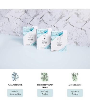 Snow Fox Skincare Arctic Breeze Rescue Mask - Hydrating Peppermint Oil & Aloe Vera for Skin Redness Relief | Post-Sun Recovery | Organic Cotton 5 Pack - Buy Online on GoSupps.com