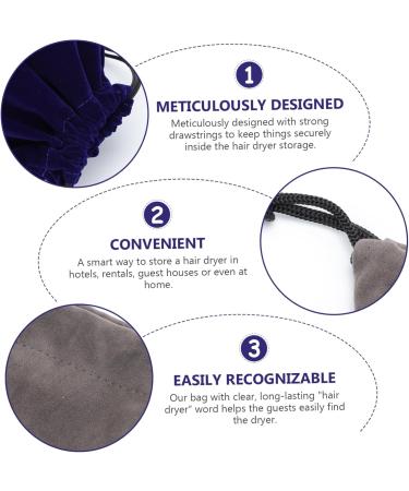 Baluue 2pcs Storage Bag Drawstring Pouch Blow Dryer for Curly Hair Make up Travel Bag Mini Flocking Cloth - Buy Online on GoSupps.com