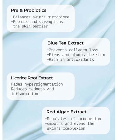 Murmure Microflora Blue Tea Moisturizer - Hydrating Daily Face Cream with Pre & Probiotics Hyaluronic Acid for All Skin Types (1.69 oz - Buy Online on GoSupps.com