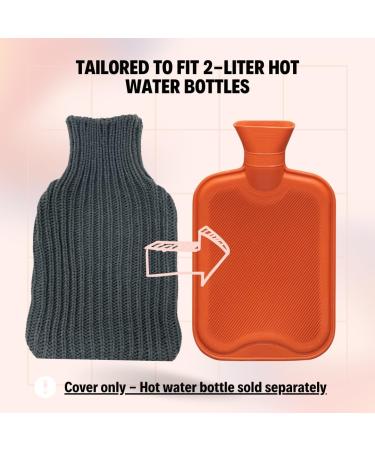 Soft & Cozy Grey Knitted Hot Water Bottle Cover - Perfect for Comfort & Warmth | International Shipping - Buy Online on GoSupps.com