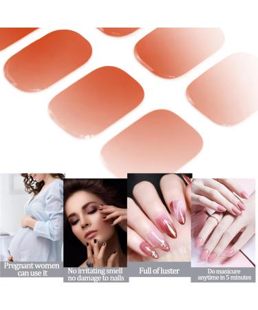 20PCS Semi Cured Gel Nails Gel Nail Stickers - Semi Cured Gel Nails Strips - Semi Cured Gel Nail Wraps - Glossy & Long Lasting Gel Nail Stickers Need UV Light (Brown Shiny Gradient Style) - Buy Online on GoSupps.com