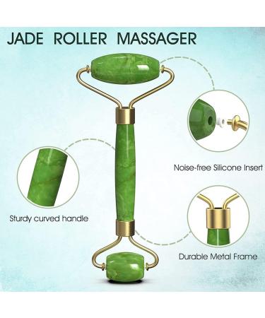 Aruiteng Jade Roller and Gua Sha Massager Tools Face Roller Face Massager Jade Stone Facial Roller for Eye Puffiness Skin Tightening Rejuvenation of The Face and Neck - Buy Online on GoSupps.com