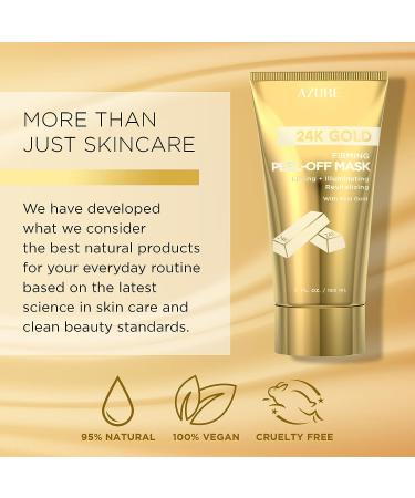 AZURE 24K Gold Firming Peel Off Face Mask 150mL - Anti Aging, Lifting, Illuminating & Revitalizing with Hyaluronic Acid and Collagen - Removes Blackheads, Dirt & Oils - Korean Skin Care - Buy Online on GoSupps.com