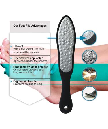 Foot File Callus Remover Surgical Steel Dual-Sided Foot Rasp Pedicure for Feet Care Hard Skin Remove - Buy Online on GoSupps.com