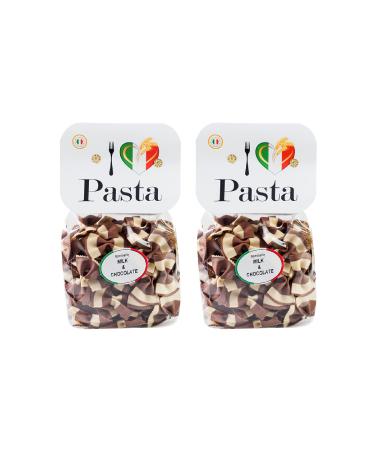 Chocolate and Milk Butterfly pasta (2x250g) durum wheat semolina Handmade traditional bronze drawing no preservatives or additives