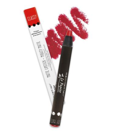 Beauty Made Easy Le Papier moisturising matte plastic-free vegan lipstick with shea butter Mighty Matte CLASSY