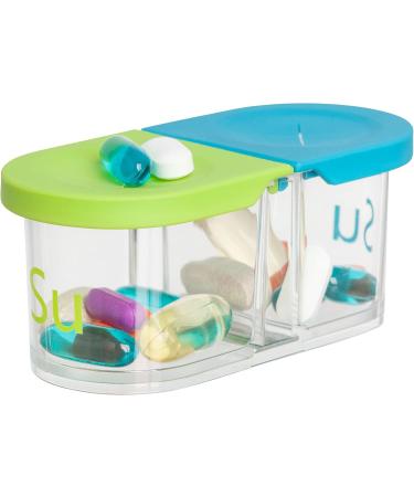 Sagely Smart Active Weekly Pill Box Organizer - AM/PM Planner with Free App & 7 Removable Pods | Green/Blue - International Shipping Available - Buy Online on GoSupps.com