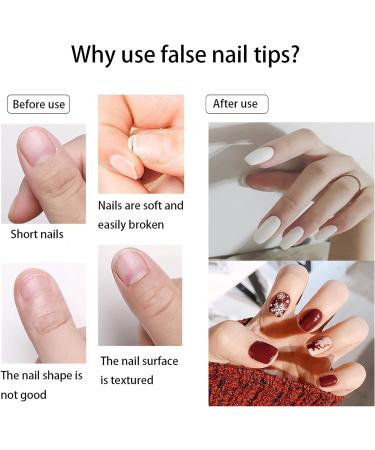 Square Shaped Acrylic Nail Tips 500PCS Full Cover False Nails with Case for DIY Nail Art 10 Sizes square-natural - Buy Online on GoSupps.com