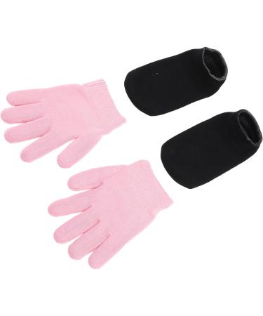 Moisturizing Gel Spa Socks Gloves Set Soft Hydrating for Dry Hands Feet Pink Black Essential Oil Gloves Gel Spa Gloves Dry Cracked Hands Feet Skin Care Essential Oil Gel Socks - Buy Online on GoSupps.com