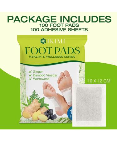 100 Ginger Foot Pads - Sleep Aid Stress Relief & Deep Cleansing with Bamboo Vinegar & Charcoal - Buy Online on GoSupps.com