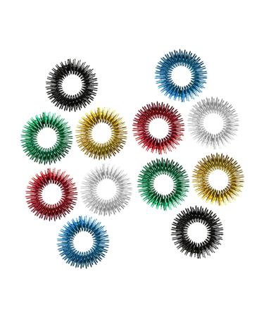 IWOWHERO 12pcs Stress Reducer Finger Massager Finger Massager Hand Toy Acupressure Ring Finger Massage Rings