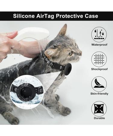 Yhmall Airtag Cat Neck Band with Bell | Reflective Adjustable Collar & Protective Cover | Compatible with Apple Airtag - Black - Buy Online on GoSupps.com