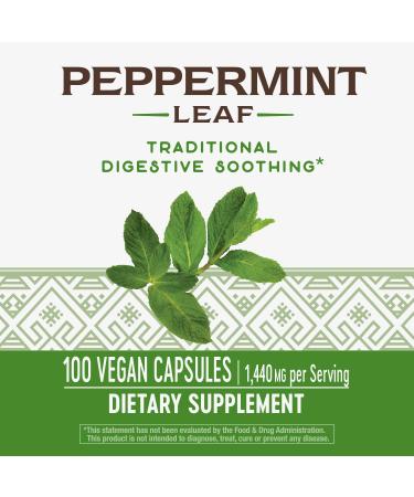 Nature's Way Peppermint Leaf 700 mg - 100 Vegan Capsules for Digestive Health - Buy Online on GoSupps.com