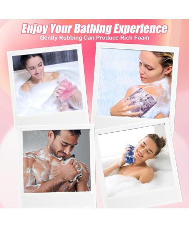 African Exfoliating Net Sponge Set for Shower Body Scrubbing - 4PCS (Black, Blue, Purple, Pink) - Buy Online on GoSupps.com