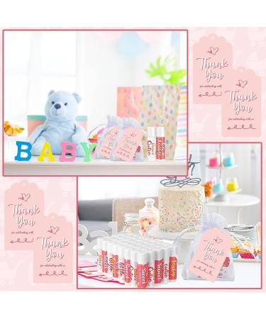 50 Sets Baby Shower Lip Balm Favors with Organza Bags & Thank You Tags - Warm Style Baby Shower, Baptism & Birthday Party Supplies - Buy Online on GoSupps.com