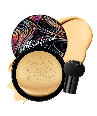 Mushroom Head Air Cushion CC Cream - New Upgraded BB Cream Face Makeup Foundation for Mature Skin Moisturizing Concealer Brighten Long-Lasting Colored Packaging (Buff Beige 3.21 Ounce (Pack of 1))