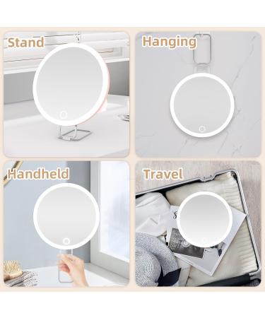 5X Magnifying Mirror with Light Large 5x Makeup Magnifying Mirror Lighted 5x Magnification Mirror with Adjustable Stand & Suction Cup 6inch Travel Magnifying Mirror Compact 5x LED Magnifying Mirror Pink 5X - Buy Online on GoSupps.com