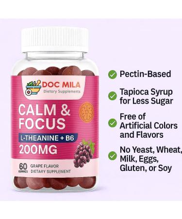 L-Theanine Gummies 200mg L Theanine Supplement Chewable Gummy Ltheanine/L theanine 200mg Focus and Calm Vitamins Supplement for Kids and Adults - Buy Online on GoSupps.com