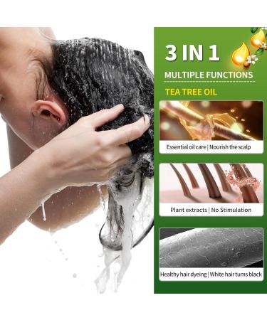 Herbal Gray Hair Coverage Shampoo - Ammonia-Free Black Hair Color for Men & Women | Instant Dyeing & Lasting 3-in-1 Bubbles - Buy Online on GoSupps.com