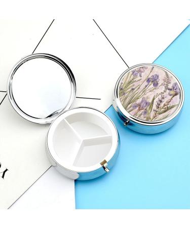 Vintage Floral Travel Pill Box - 3 Compartment Portable Pill Organizer for Purse & Pocket - Buy Online on GoSupps.com
