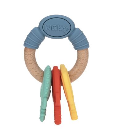 Nuby Natural Wood & Silicone Teether Keys - Multi | 3M+ | 6907 - Buy Online on GoSupps.com