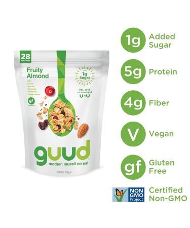 GUUD Fruity Almond Muesli Cereal 40oz | Gluten-Free with Oats, Raisins, Almonds, Cranberries, Flax Seeds & Pumpkin Seeds | Vegan & Non-GMO | Kosher Certified - Buy Online on GoSupps.com