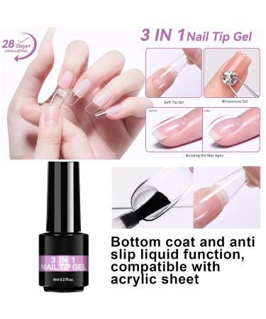 Nail Glue Gel - 8ml Odorless Quick-Drying Adhesive | UV Extension Glue | For Beginners and Professionals Nail Care Home Salon Manicure and Wedding - Buy Online on GoSupps.com