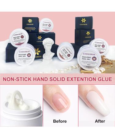 CODOMOR Solid Sculpture Gel Nail Extension - White 15ml | Non-Sticky Hand Carving Builder Gel for Nail Art Modeling - Buy Online on GoSupps.com