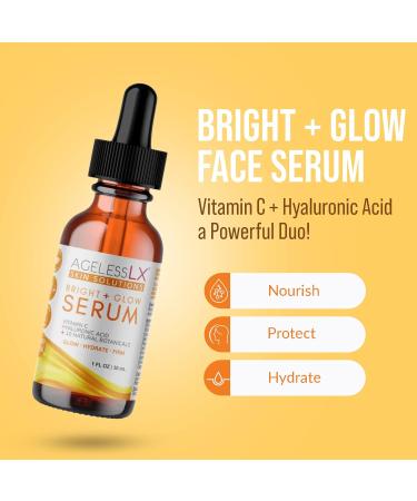 AgelessLX Supplement Capsule for Women with HMB + Hydrasilk Eye Cream 0.5 OZ + Bright Glow Face Serum 1 Fl OZ for Women Bundle - Buy Online on GoSupps.com
