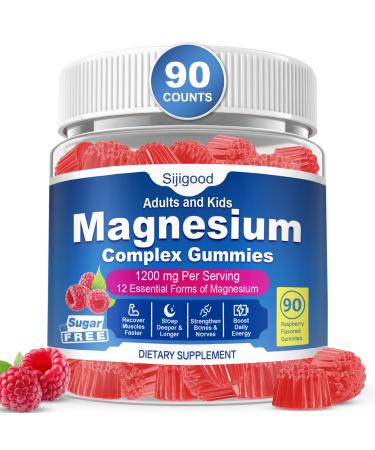90 Count | Magnesium Complex Gummies for Women & Men 12 Forms of Magnesium (Glycinate Citrate& More) Magnesium Supplement with Ashwagandha Supports Sl ep Bone Energy Raspberry Flavor 90 Count (Pack of 1)