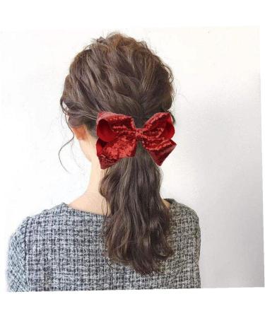 Tossens Party Hair Bow Clips - 2 Pieces Big Bling Glitter Ribbons for St. Patrick's Day - Buy Online on GoSupps.com