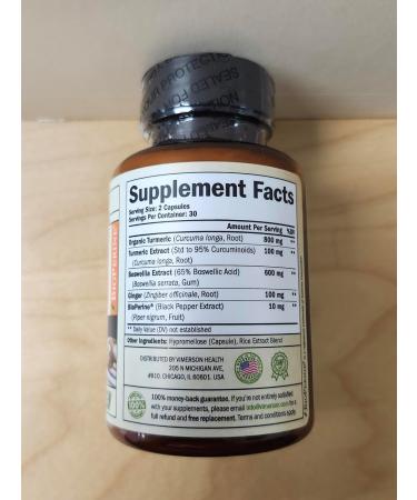 Boswellia Turmeric Curcumin Supplement with Hemp Seeds & Lemon Balm Extract Joint Health & Mobility with Black Pepper for Absorption Natural Joint Supplement - Buy Online on GoSupps.com