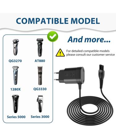 15V Chargeur Tondeuse Rasoir pour Philips HQ8505 Compatibilit avec Philip HC5630 QP6651 QP6510 QP6520 QP6530 QP6541 QP6620 QP6650 MG7745 MG7730 MG7720 Adaptateur Alimentation 1.2M - Buy Online on GoSupps.com