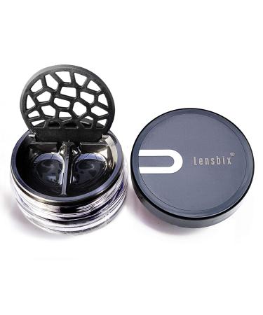Lensbix Purist contact lens case. The perfect gift for contact lens wearers. Innovative design for modern people. (Black Purist)