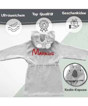 KDO Magic Personalized Baby Bathrobe - Custom Embroidered Morning Mantle | Perfect Gift for Christmas & Birthday (12-24 Months Gray) - Buy Online on GoSupps.com