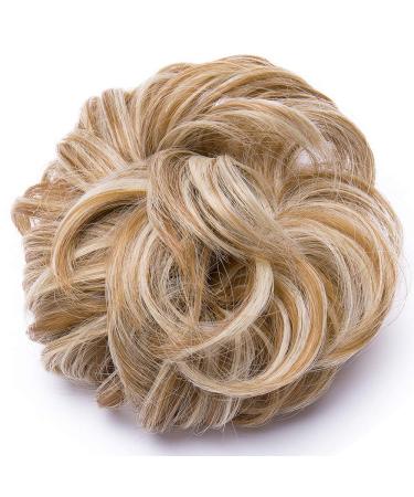 SEGO hair tie dutt hair extensions hair extension updo with rubber band hair part of course thick #27h613 sandy brown & blonde
