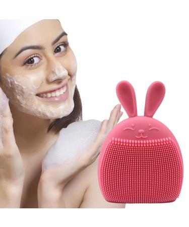 Soft Silicone Face Scrubber - Facial Cleansing Brush Face Scrub Clean Brush Face Brushes for Cleansing Cute Rabbit Ears Shape Manual Face Exfoliator Brush for Blackhead Pore Coatuiyo