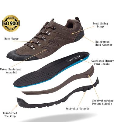CC-Los Men's Waterproof Hiking Shoes 10.5 Brown | Lace-Free & Lightweight | Size 8-13 | All Day Comfort | 2-Way Closure - Buy Online on GoSupps.com
