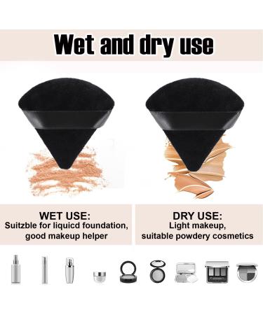 KINGMAS 12-Piece Triangle Powder Puff Set - Super Soft Makeup Setting Puffs for Concealer, Loose Powder, and Foundation - Black - Buy Online on GoSupps.com