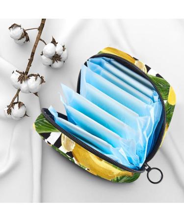 MUOOUM Menstrual Pad Bag | Sanitary Napkin & Tampon Organizer for Women & Girls (Banana Palm Leaf Stripe) - Multi-colored - Buy Online on GoSupps.com