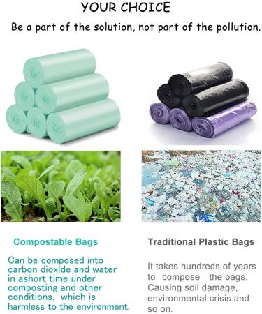 AYOTEE Mini Compostable 1.2 Gallon Small Trash Bags - Strong Bathroom Garbage Bags for Home Office Kitchen - Fits 5 Liter 1 Gal Cans - Green - Buy Online on GoSupps.com