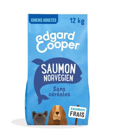Edgard & Cooper Dog Food (Salmon 12kg) Grain Free Fresh Meat & Quality Protein Real Ingredients for Dogs Hypoallergenic No Added Sugars