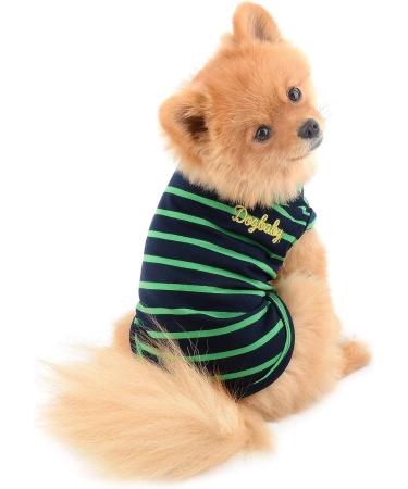 Paidful Classic Striped Summer Clothing for Small Dogs & Cats | Breathable Cotton T-Shirts & Vests for Puppies | Stylish Outfits for Boys & Girls - Buy Online on GoSupps.com