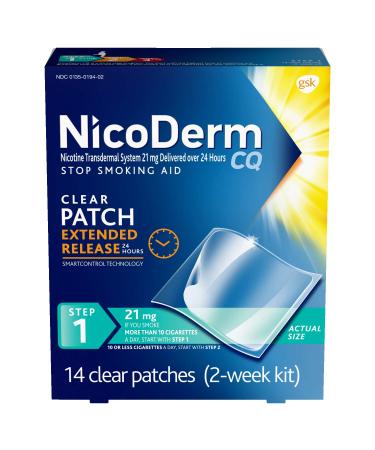 Nicoderm Step 1 CQ 14 Clear Patches (WITHOUT BOX). Exp: 7/2015