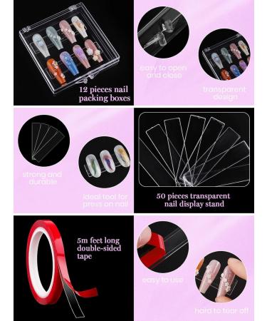 63 PCS Press on Nails Packaging Set Kalolary Clear Nail Tips Display Storage Box Set Including Packaging Boxes Double Sided Tape and Transparent Nail Display Stand Holder for Press on Nail Business 63 Piece Set - Buy Online on GoSupps.com