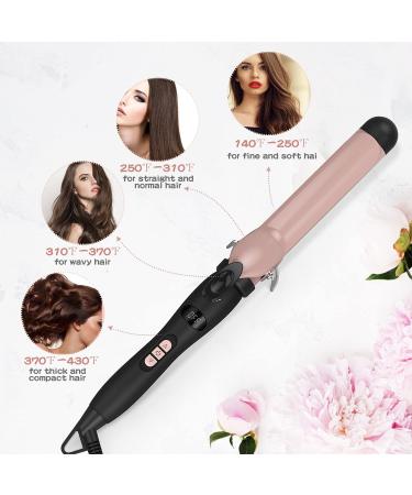 PRETFY 1 1/4 Inch Curling Iron - Adjustable Temperature Ceramic Barrel Fast Heat for Long & Medium Hair - Dual Voltage Hair Waver for Women - Buy Online on GoSupps.com