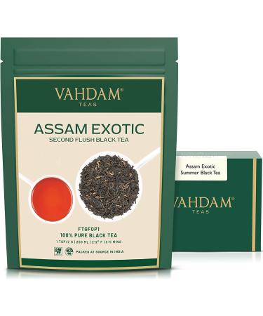 Vahdam Assam Exotic Summer Black Tea (200g) Loser Leaf Black Tea |Strong malty & rich |100% natural ingredients - directly from the source in India |Broot called/iced tea assam exotic black tea